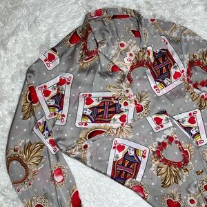 Playing Card Print Blouse
